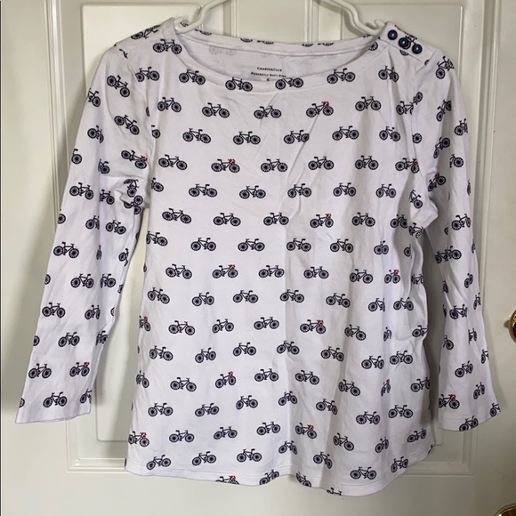 White Button Shoulder Printed Quarter Sleeve Top - Picture 2 of 3